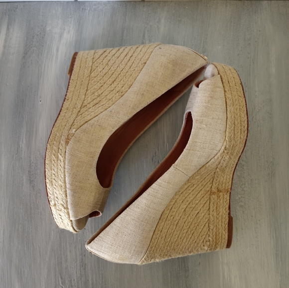 Coach Milan Linen Espadrille Wedges Women's Size 9 - Picture 5 of 16